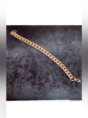 Vintage Solid Copper Curb Link Bracelet Chunky Chain 7” Unisex